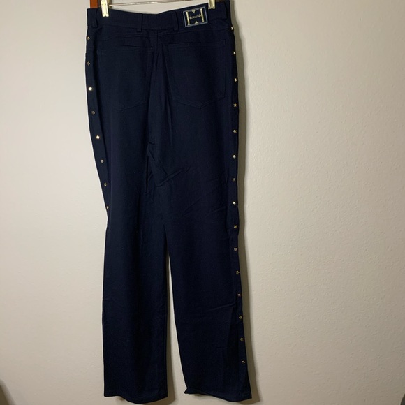 Escada Star Gold Star Embellished Black Trouser Pant 8 - Picture 4 of 8